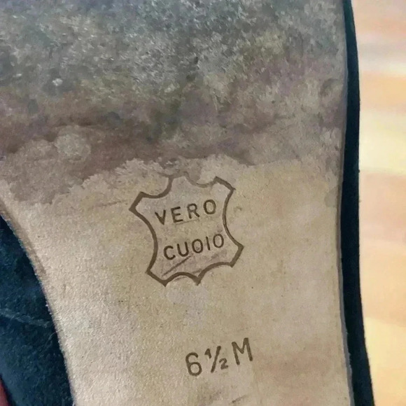 Enzo Angiolini 100% leather suede black tie up shoes with kitten heel,size 6 1/2 - Picture 6 of 8